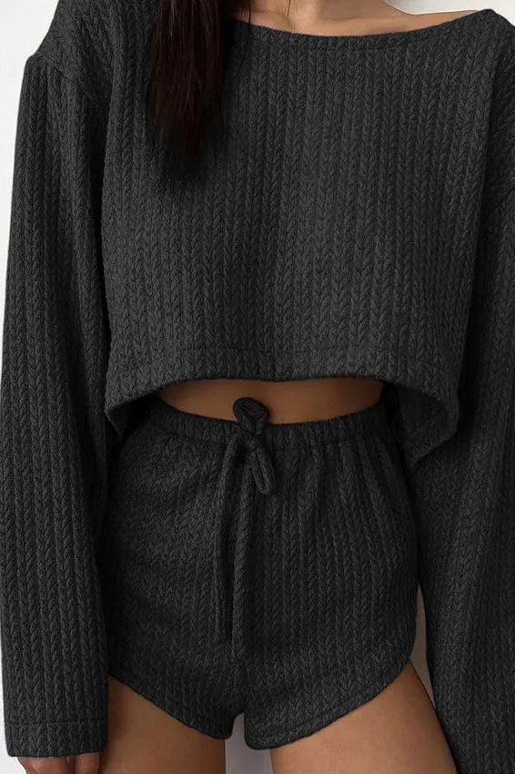Two Piece Ribbed Knit Loungewear Set
