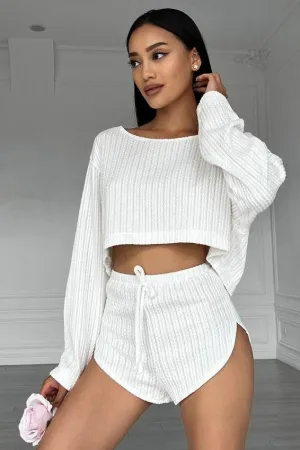 Two Piece Ribbed Knit Loungewear Set