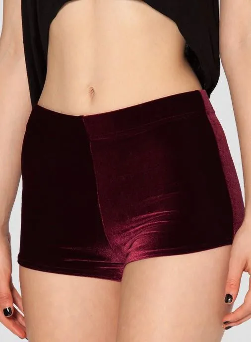 Velvet Black Bummers High Waist Women Shorts Velvet Fashion shorts