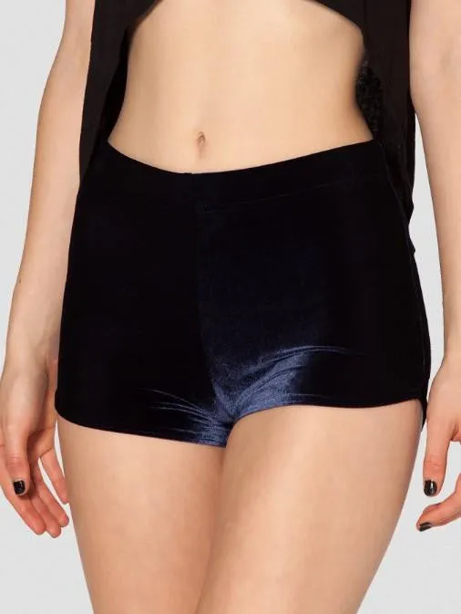 Velvet Black Bummers High Waist Women Shorts Velvet Fashion shorts