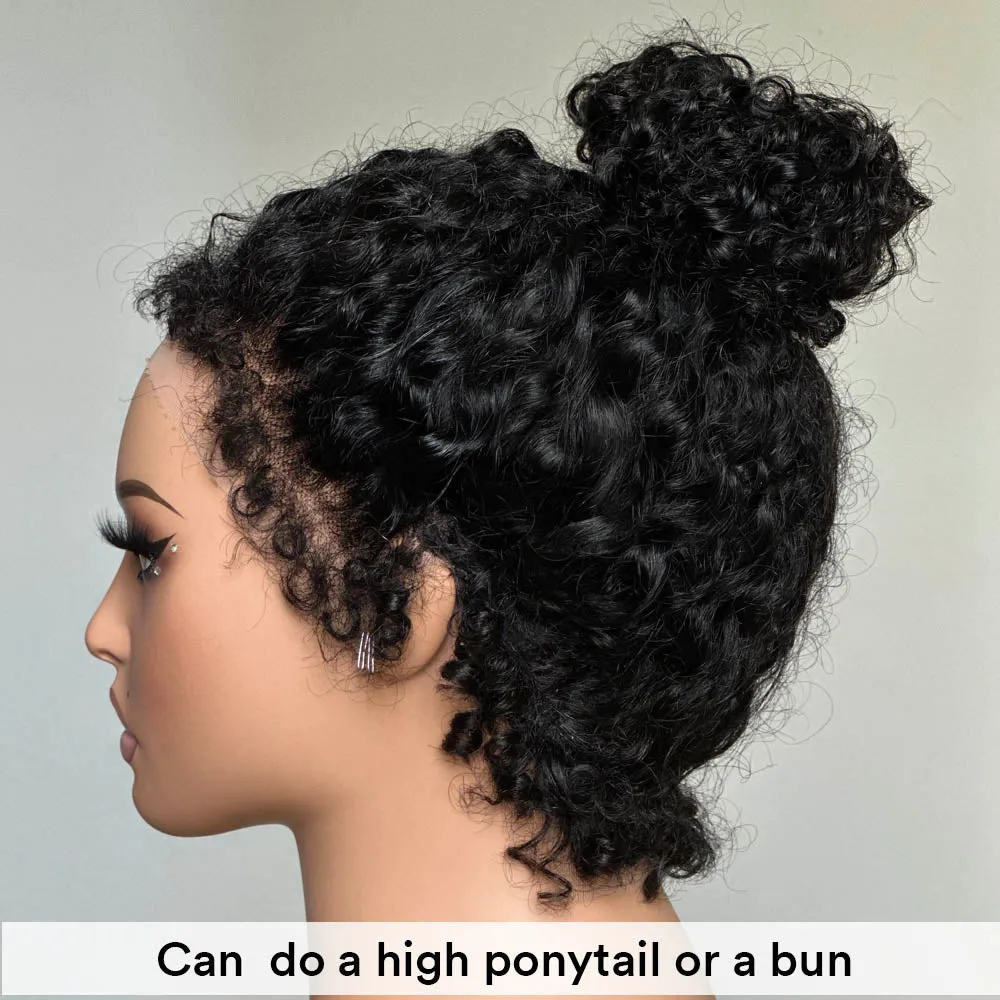 Versatile Front & Back Curly Edges 13x4 Lace Frontal Curly Wig