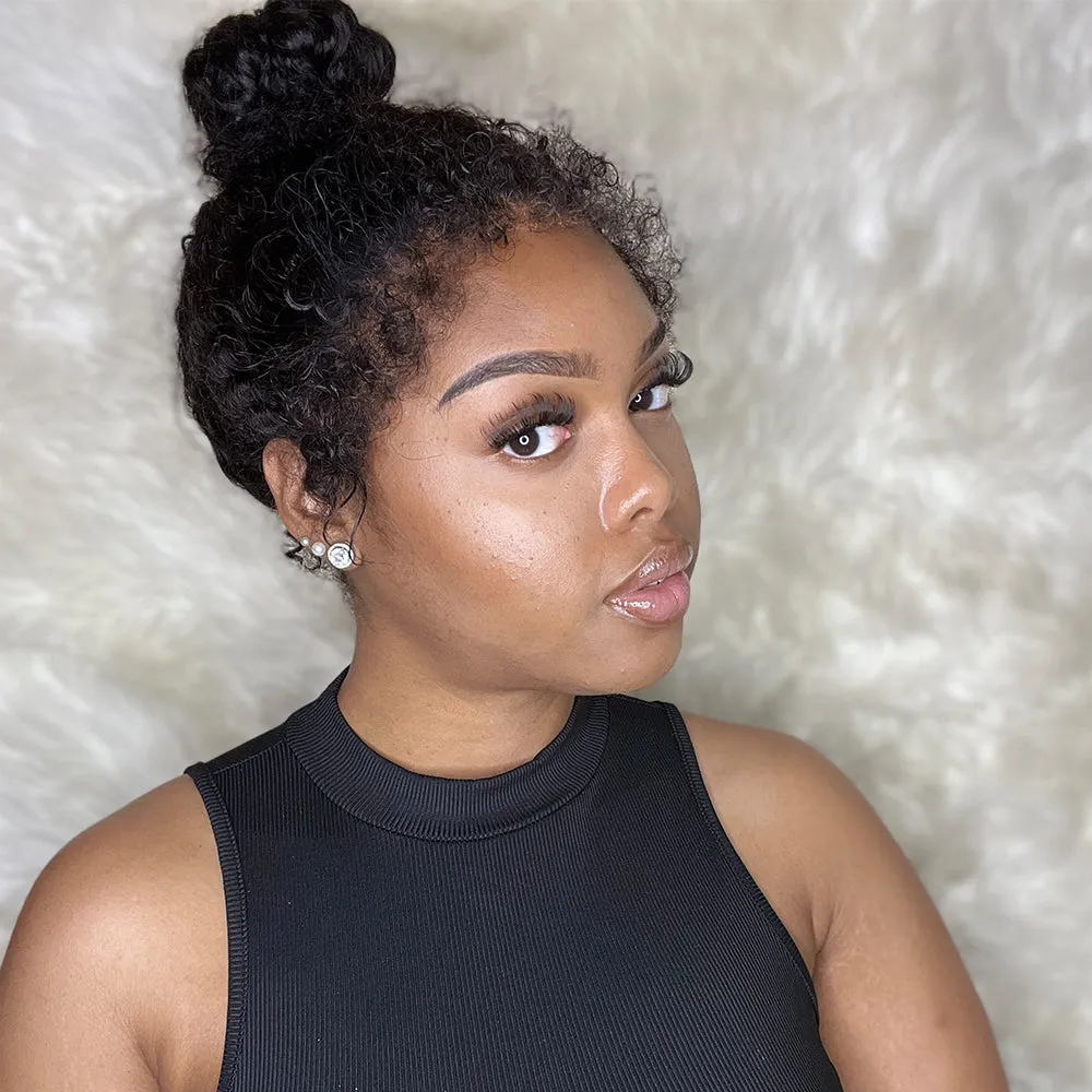 Versatile Front & Back Curly Edges 13x4 Lace Frontal Curly Wig