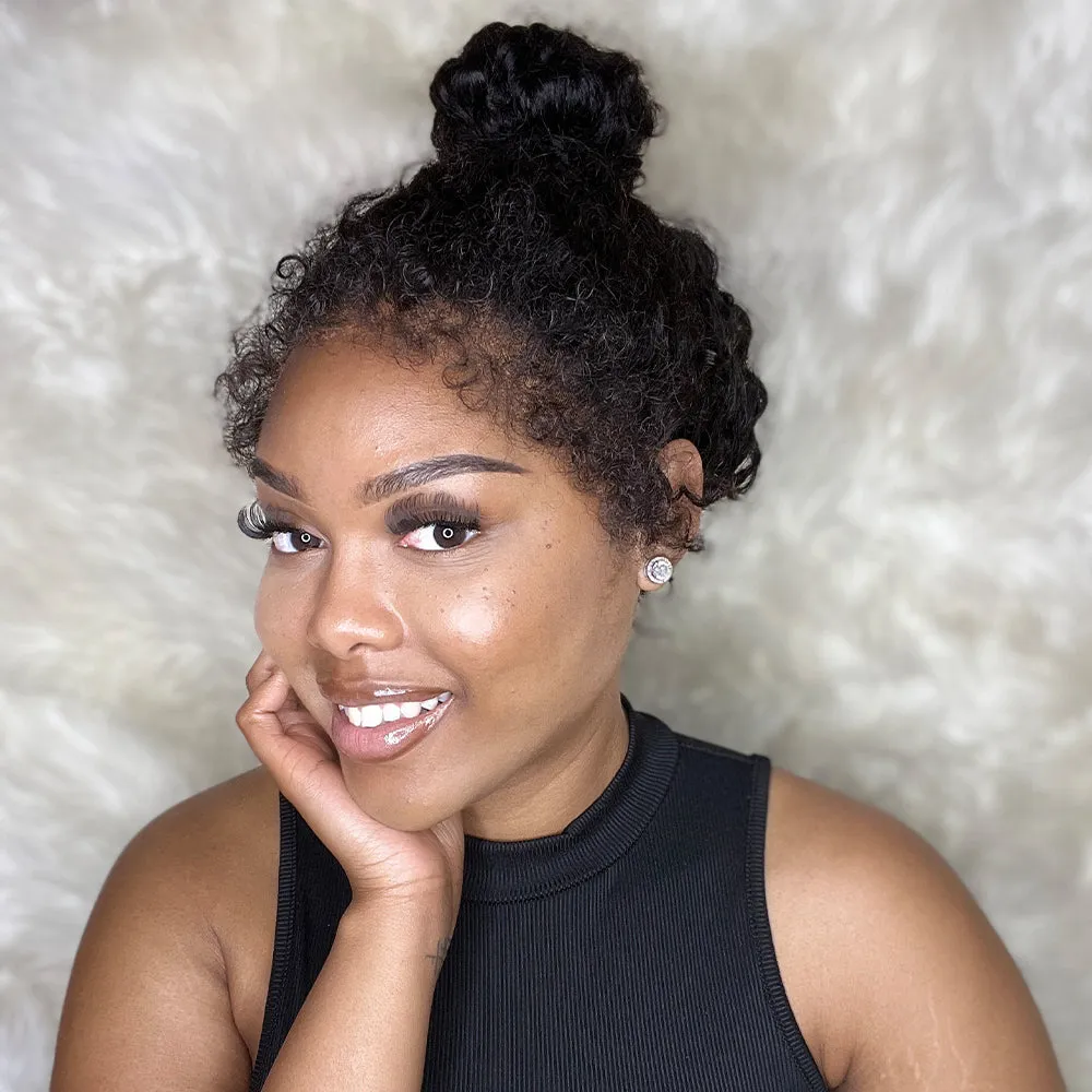 Versatile Front & Back Curly Edges 13x4 Lace Frontal Curly Wig