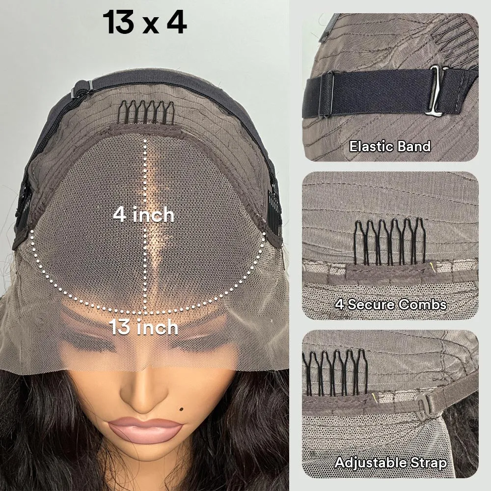 Versatile Front & Back Curly Edges 13x4 Lace Frontal Curly Wig