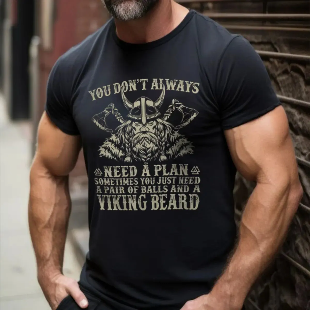 Viking You Don't Always Need A Plan Printed Men's T-shirt