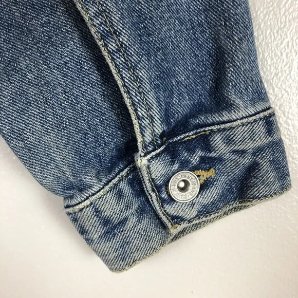 Vintage DKNY Denim Trucker Jacket Womens Small Oversized 90s Grunge Layering USA