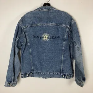 Vintage DKNY Denim Trucker Jacket Womens Small Oversized 90s Grunge Layering USA
