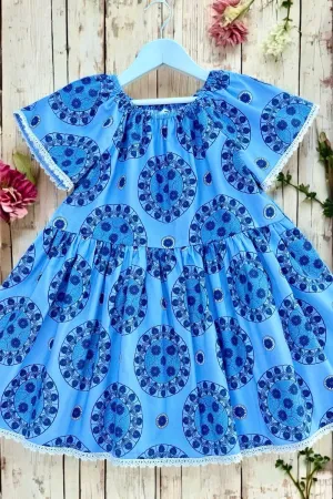 Vintage Seaside Dress | Porcelain Dreams | From the Ming Musings Collection by Tina Higgins for Michael Miller | One of a Kind ~ Size 8
