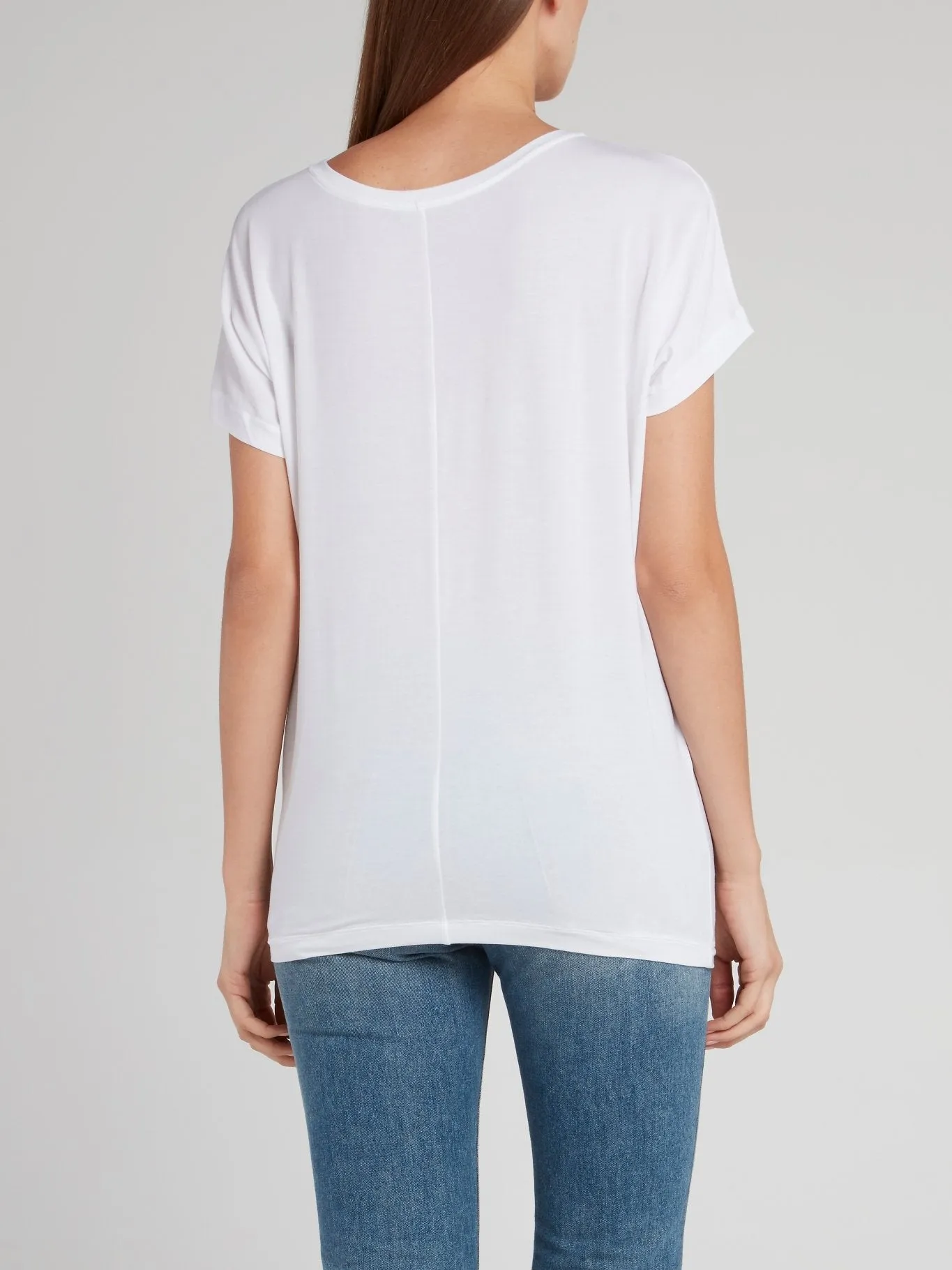 White Flower Print Short Sleeve T-Shirt