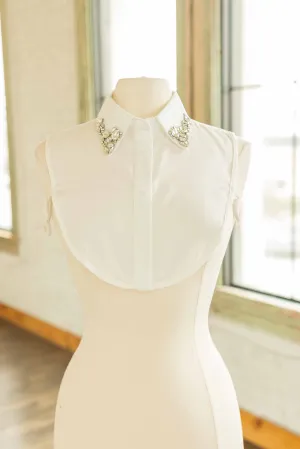 WHITE JEWELED FALSE COLLAR