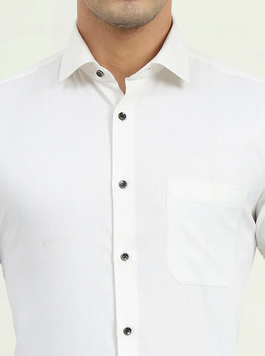 White Solid Slim Fit Party Wear Shirt | Greenfire