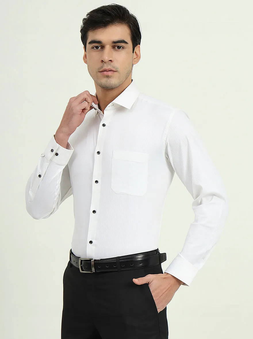 White Solid Slim Fit Party Wear Shirt | Greenfire