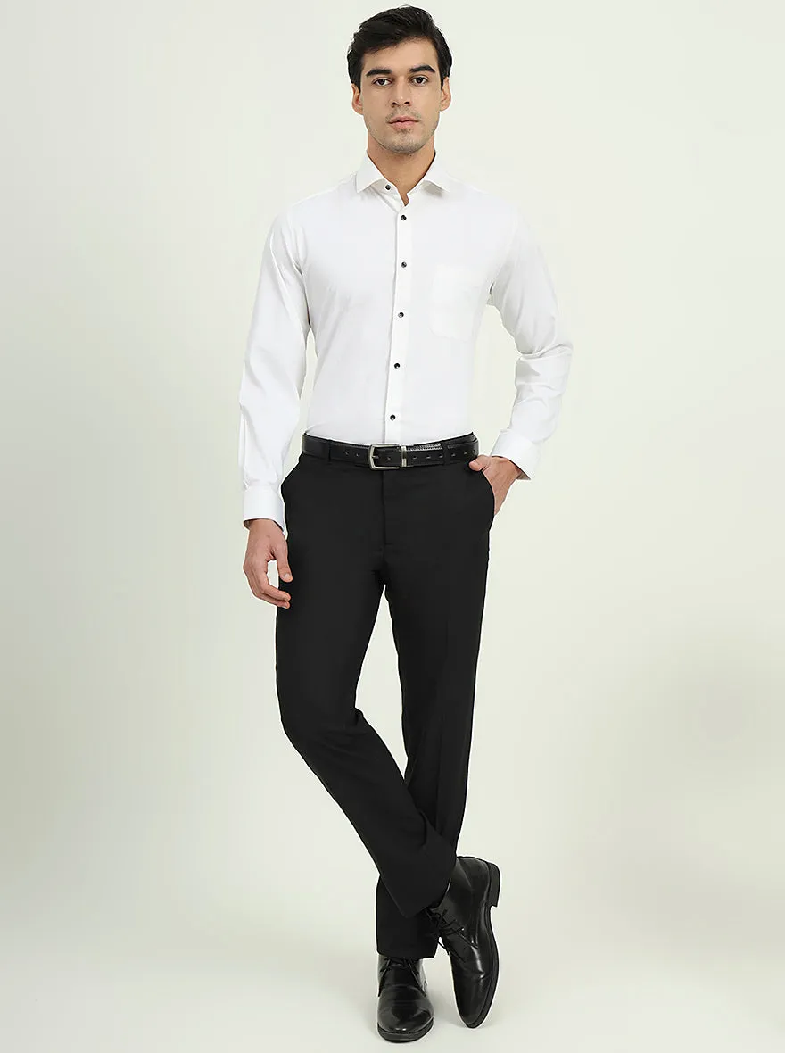 White Solid Slim Fit Party Wear Shirt | Greenfire
