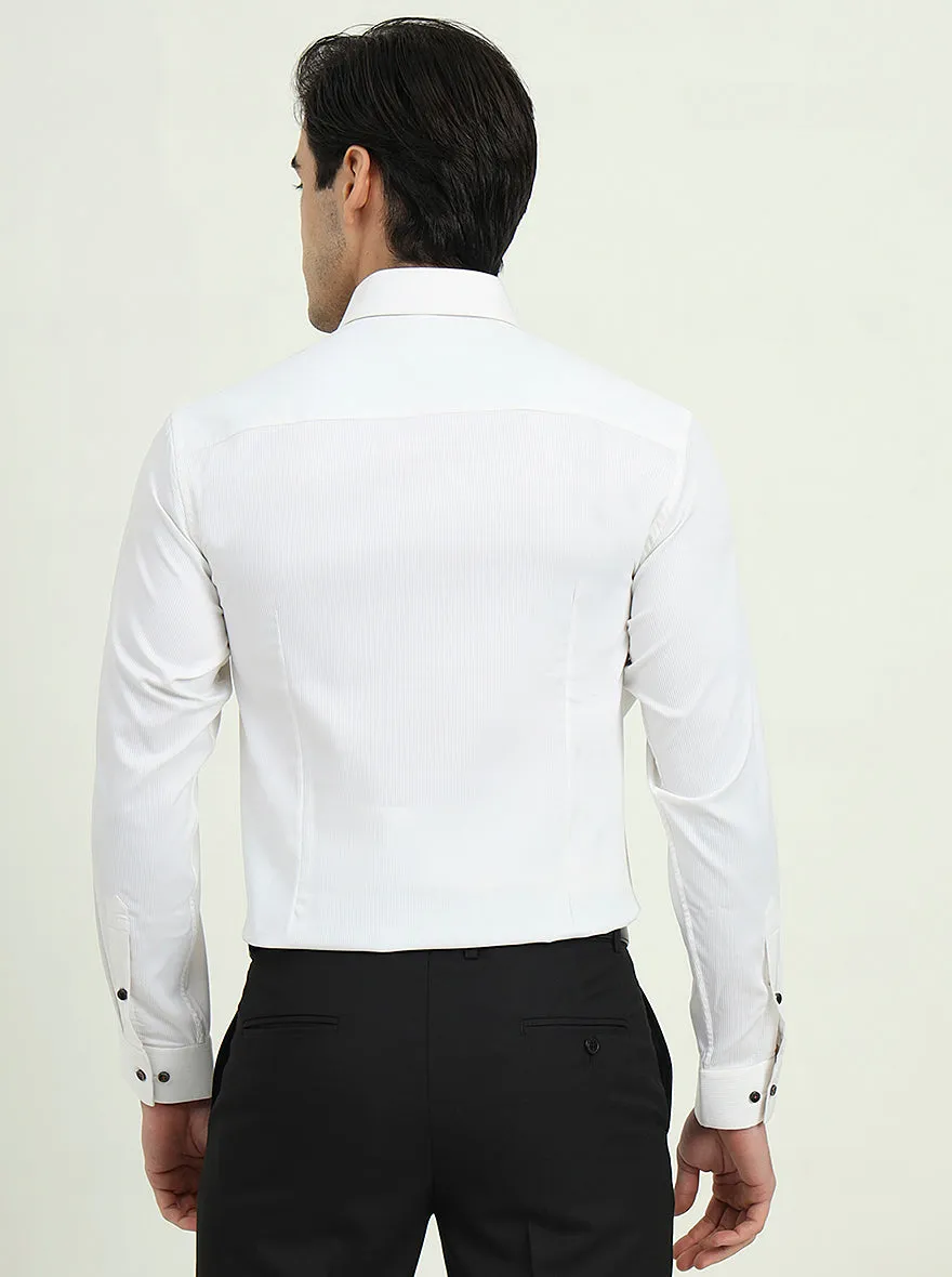 White Solid Slim Fit Party Wear Shirt | Greenfire