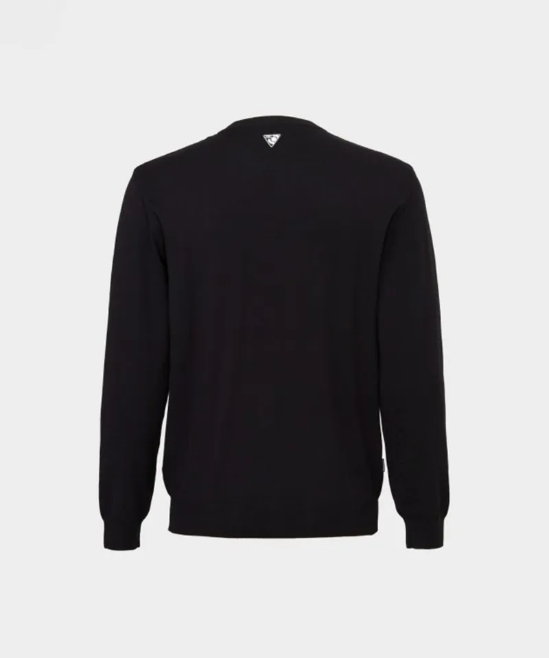 WideAngle: Men's CO Graphic Logo Round Sweater- Black
