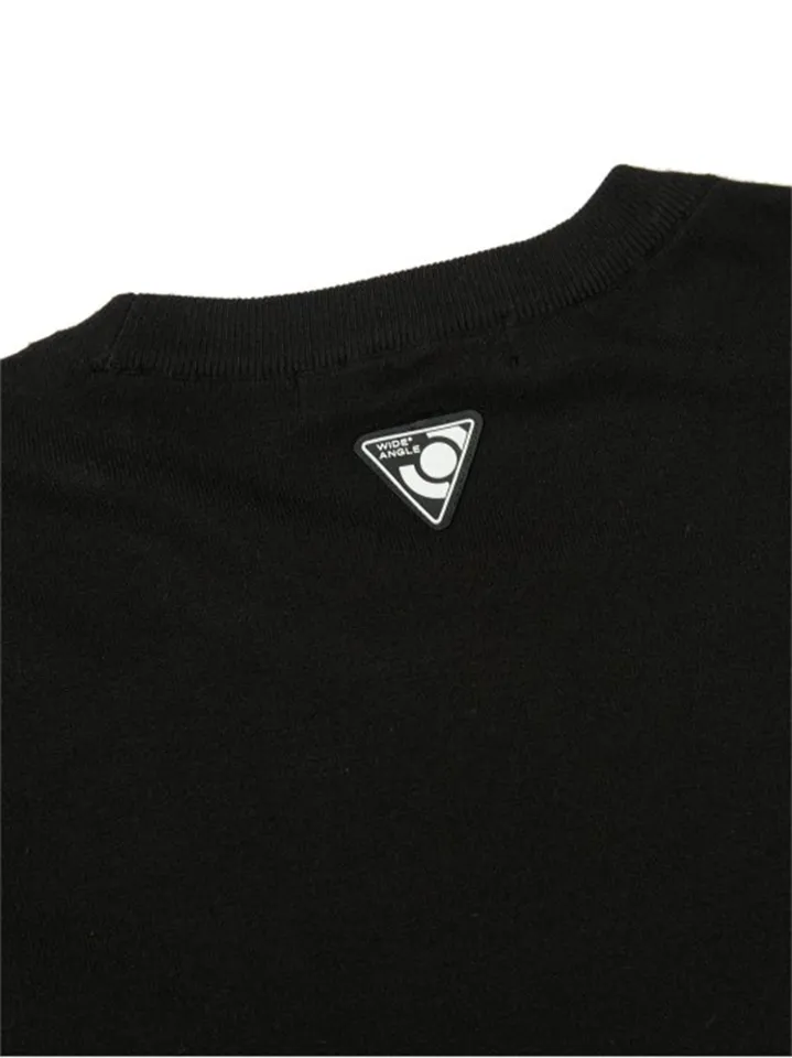 WideAngle: Men's CO Graphic Logo Round Sweater- Black