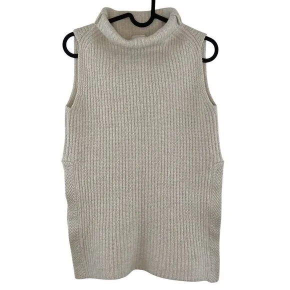 Wilfred by Aritzia Durandal Italian Wool Sleeveless Mock Neck Sweater Size Small