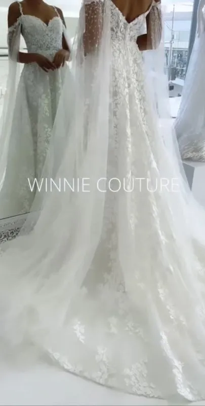 Winnie Couture Size 14 3520 Cornelia Platinum White Gown