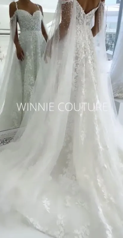 Winnie Couture Size 14 3520 Cornelia Platinum White Gown