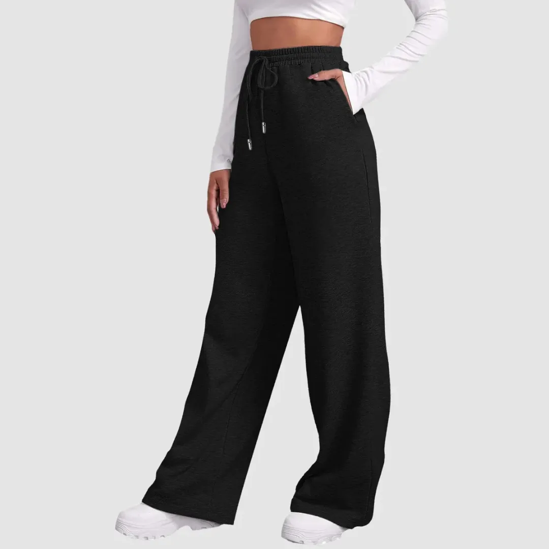 Women's Relaxed Fit High Waisted Jogger Pants | Wide Leg