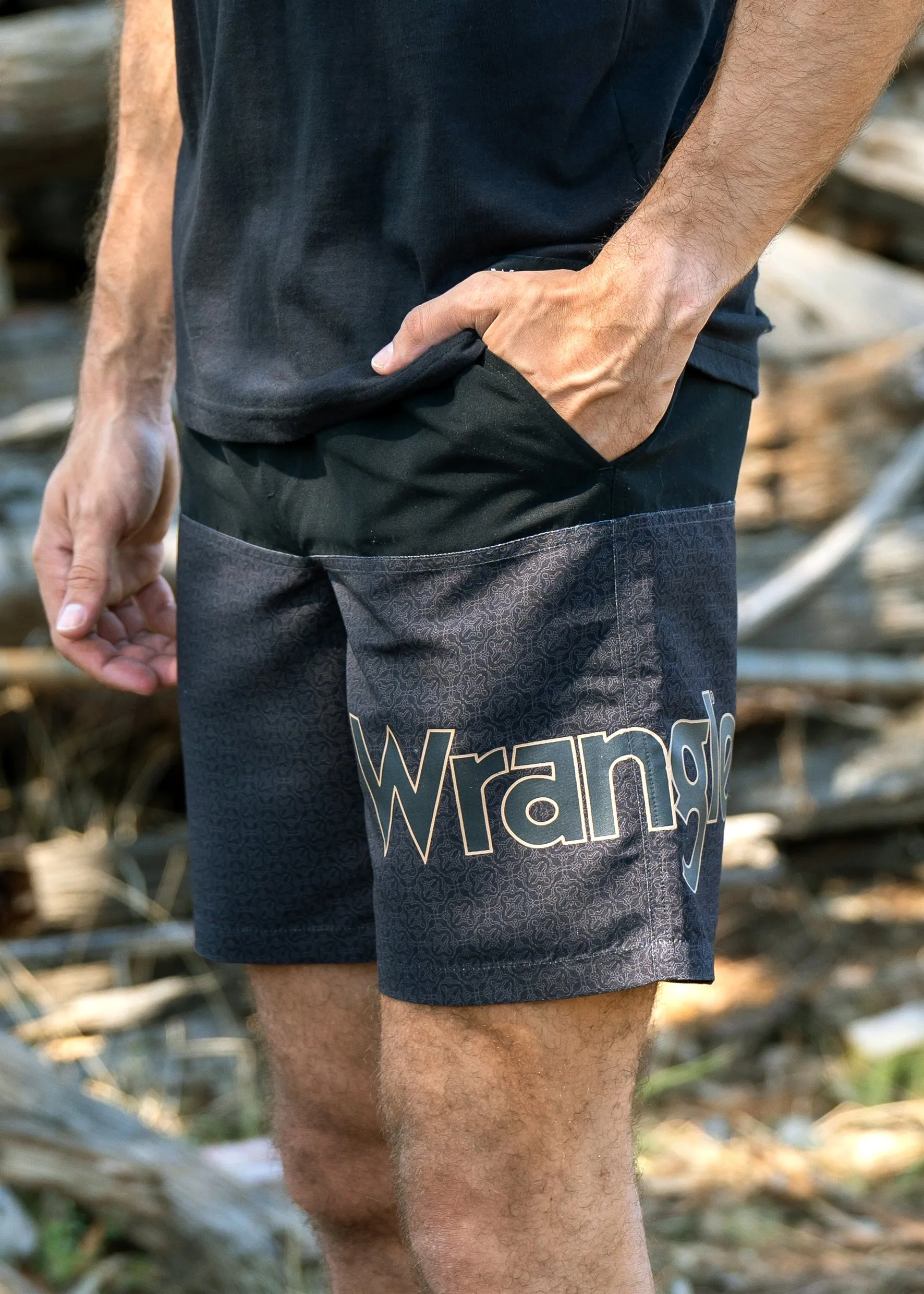Wrangler Macquarie Boardshort Black Tan