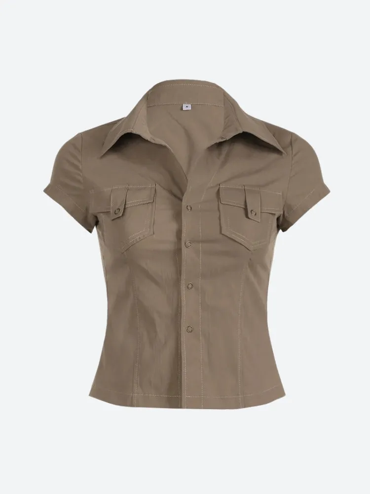Y2K Safari Short Sleeve Shirt