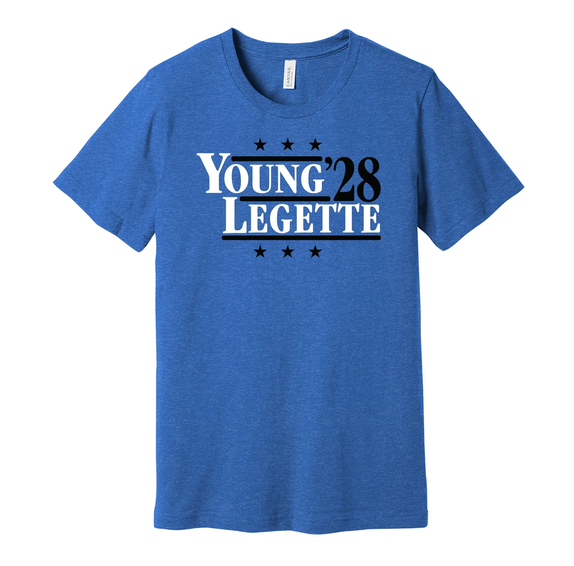 Young & Legette '28 - Carolina Football Legends Political Campaign Parody T-Shirt - Hyper Than Hype Shirts